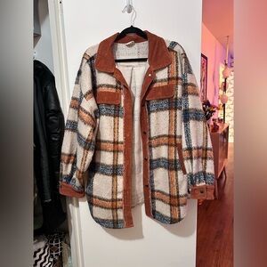 Plaid lightweight oversized jacket